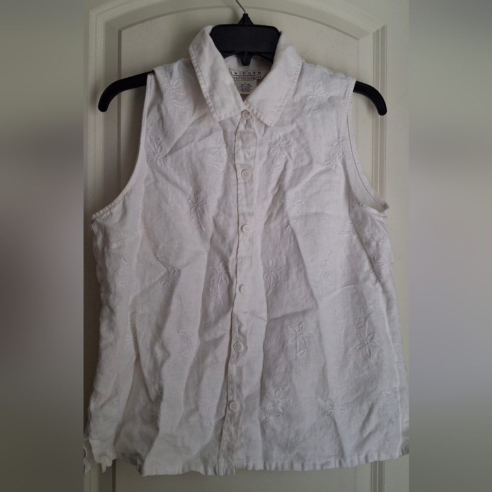 Jhon Paul Richard Linen Womens Sleveless Sz L Tropical Beach Summer Lagenlook